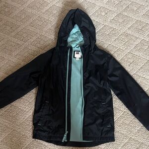 Cat & Jack Black and Teal Hooded Raincoat